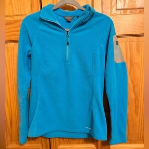 Eddie Bauer Turquoise Fleece Quarter-Zip